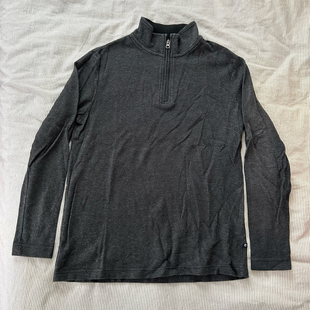 Chaps Men's Gray Quarter-Zip Sweater